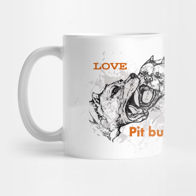 Love pit bull terrier by DmitryPayvinart